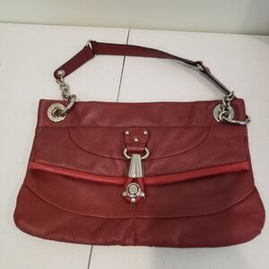 B Makowsky Red Soft Leather Bag